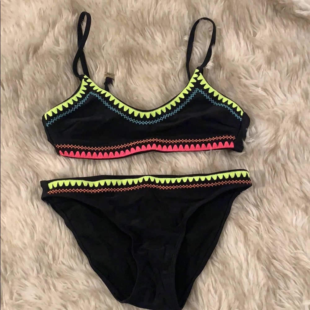 Black Neon Bikini Set